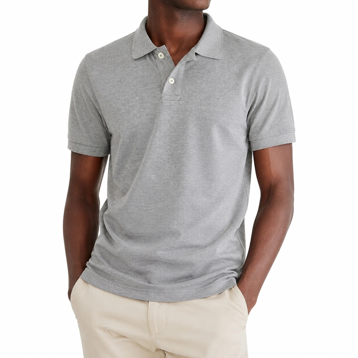 Polo uomo taglia M in tessuto piqué grigio - manica corta stile casual