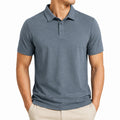 Polo da uomo L in tessuto grigio ardesia a maniche corte