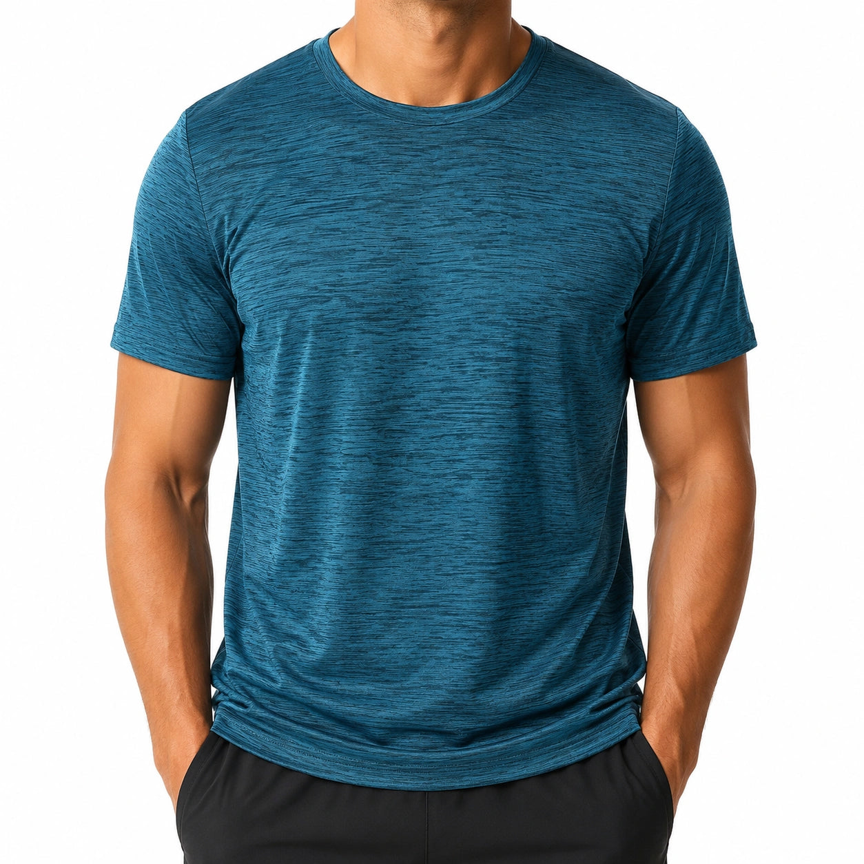 T-shirt uomo taglia M blu petrolio a maniche corte stile casual