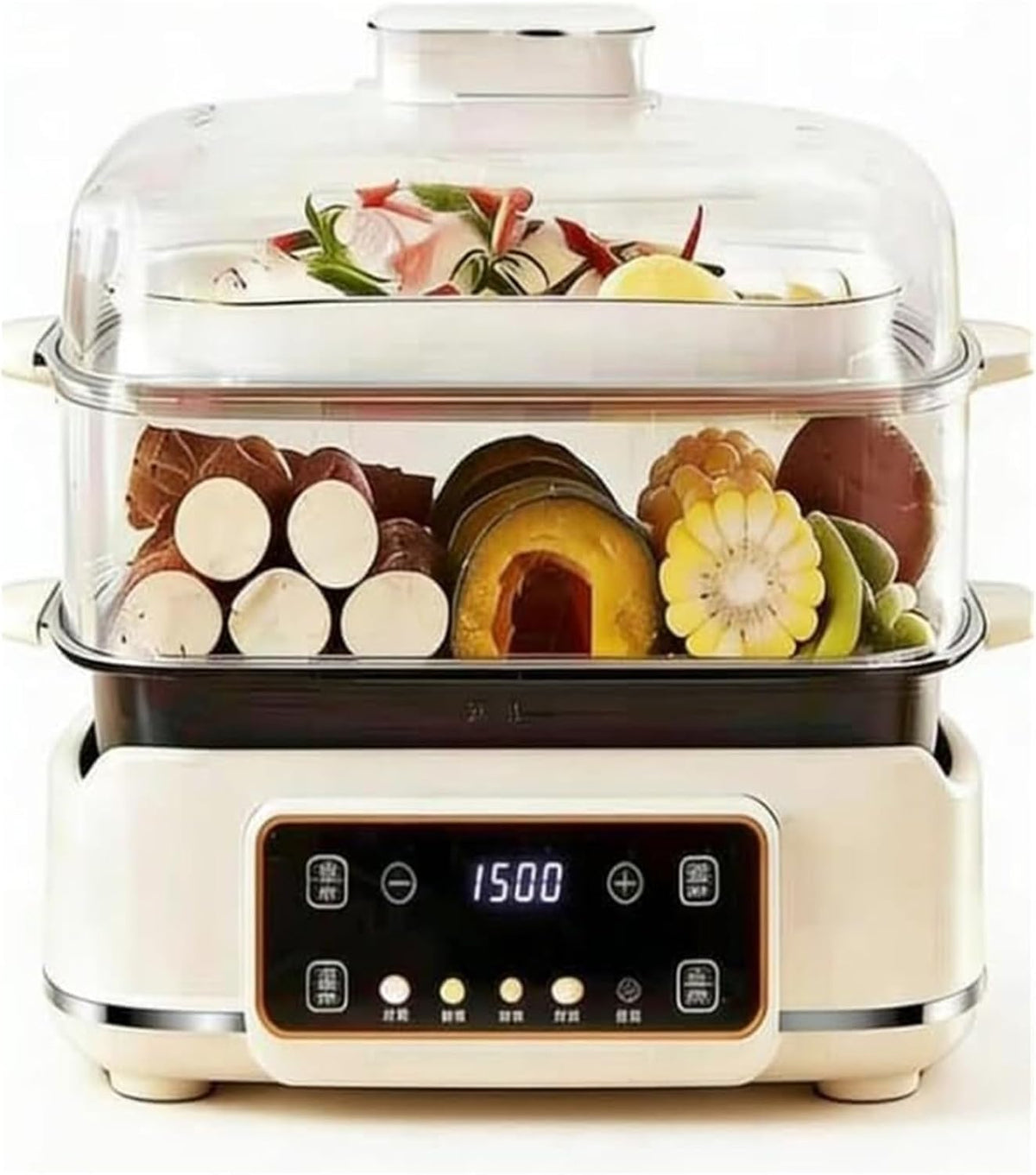 Generico, Vaporiere, 26 litri, 32 cm, 4,4 kg, Nero, acciaio inox, timer