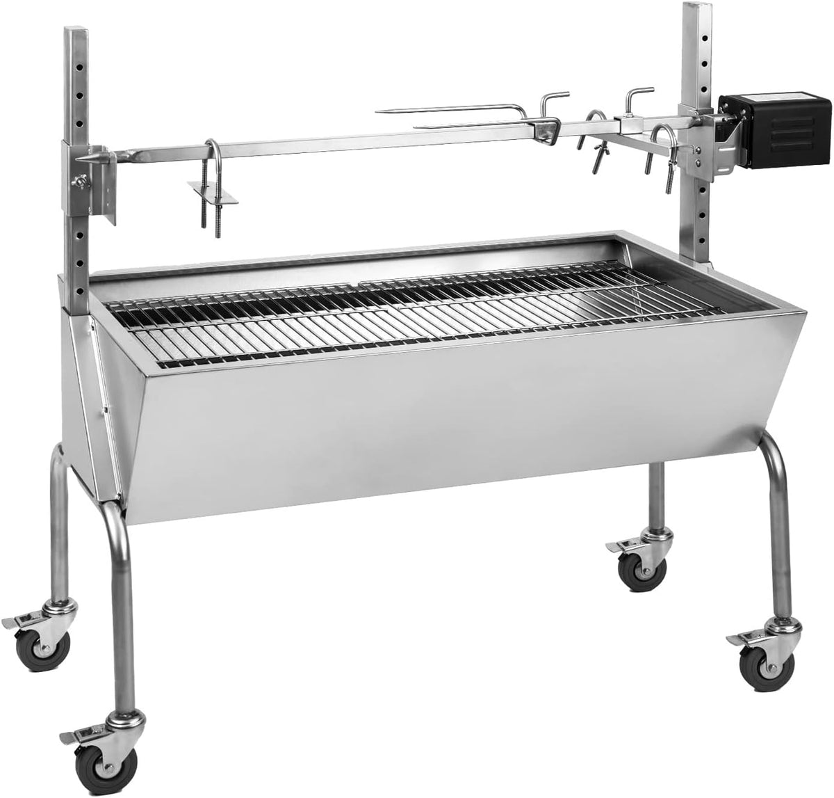 oneConcept, Barbecue a carbone, Argento, acciaio inox, funzione grill