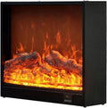 WAOCEO, Camino elettrico, 1500 W, 110 V, Nero, acciaio inox, telecomando