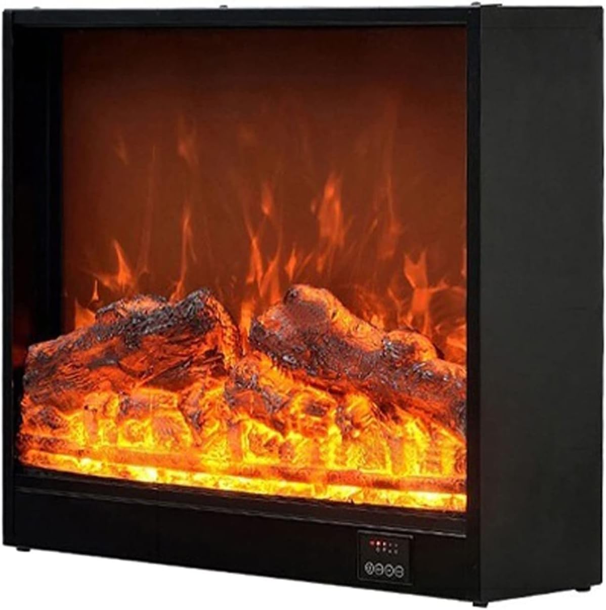 WAOCEO, Camino elettrico, 1500 W, 110 V, Nero, acciaio inox, telecomando