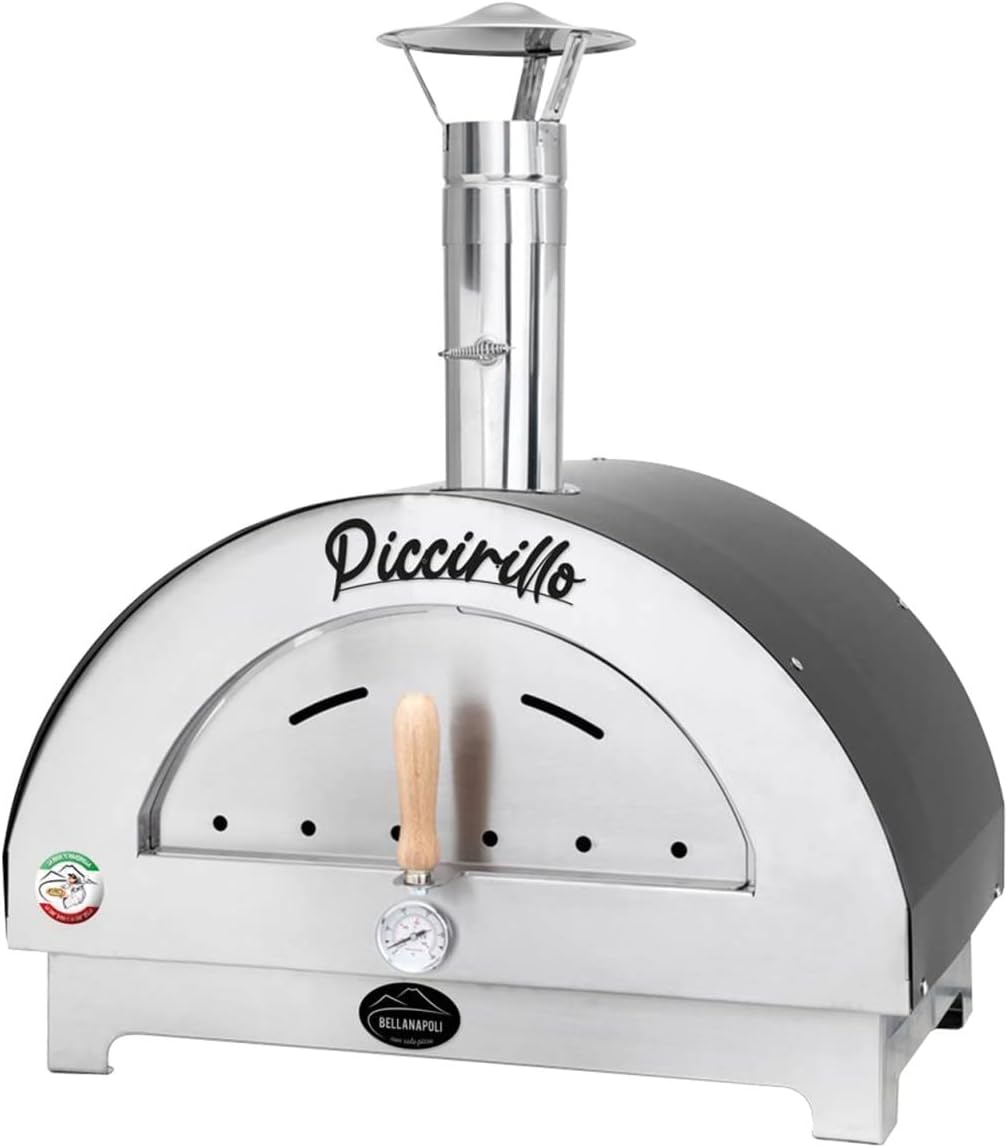 Univers Du Pro, Forno per pizza, 70 x 70 x 40 cm, 400°C, 40 kg, Nero/Argento, acciaio inox