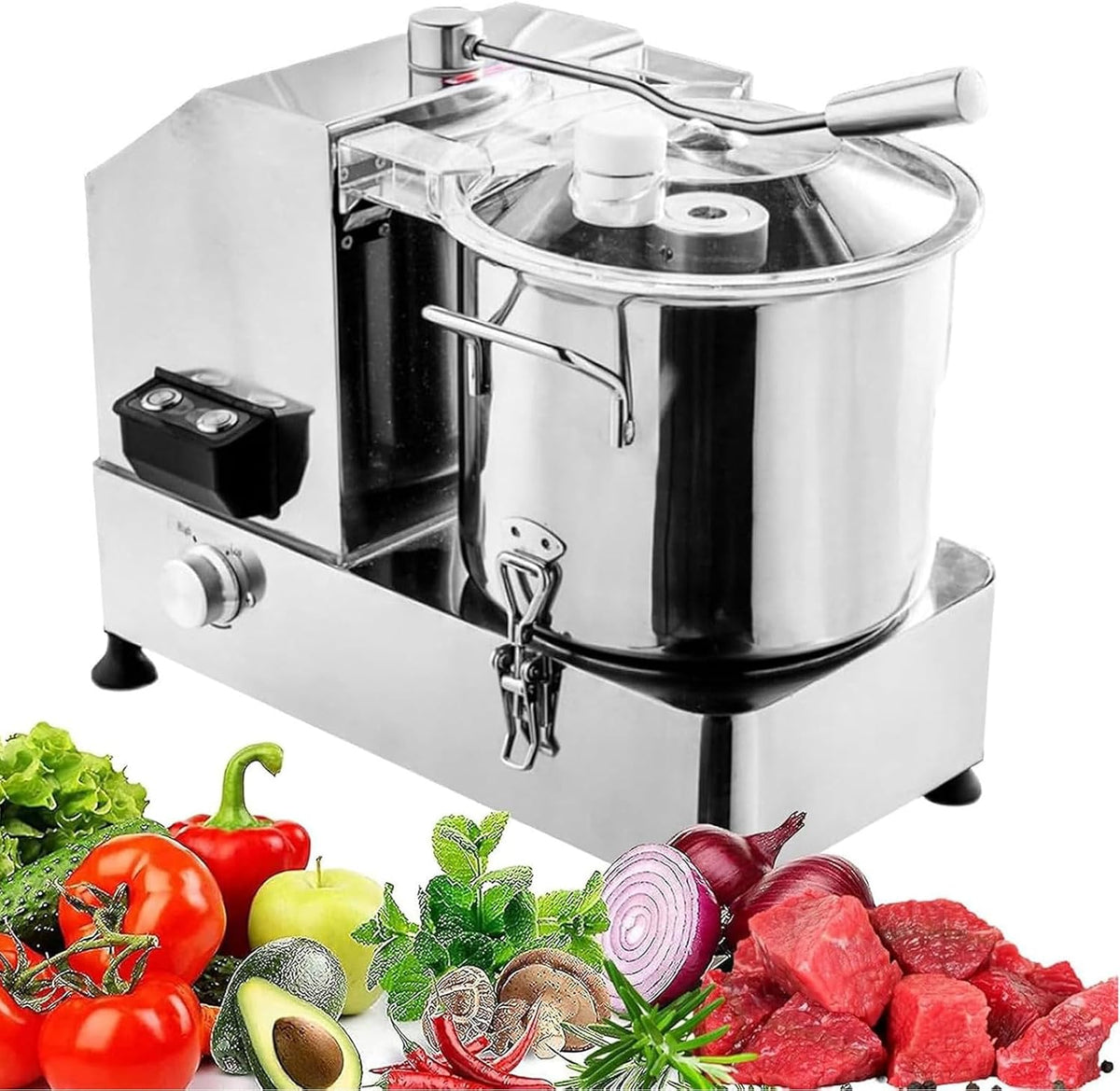 CWCQGH, Robot da cucina, 6 L, 1800 W, Argento, acciaio inox