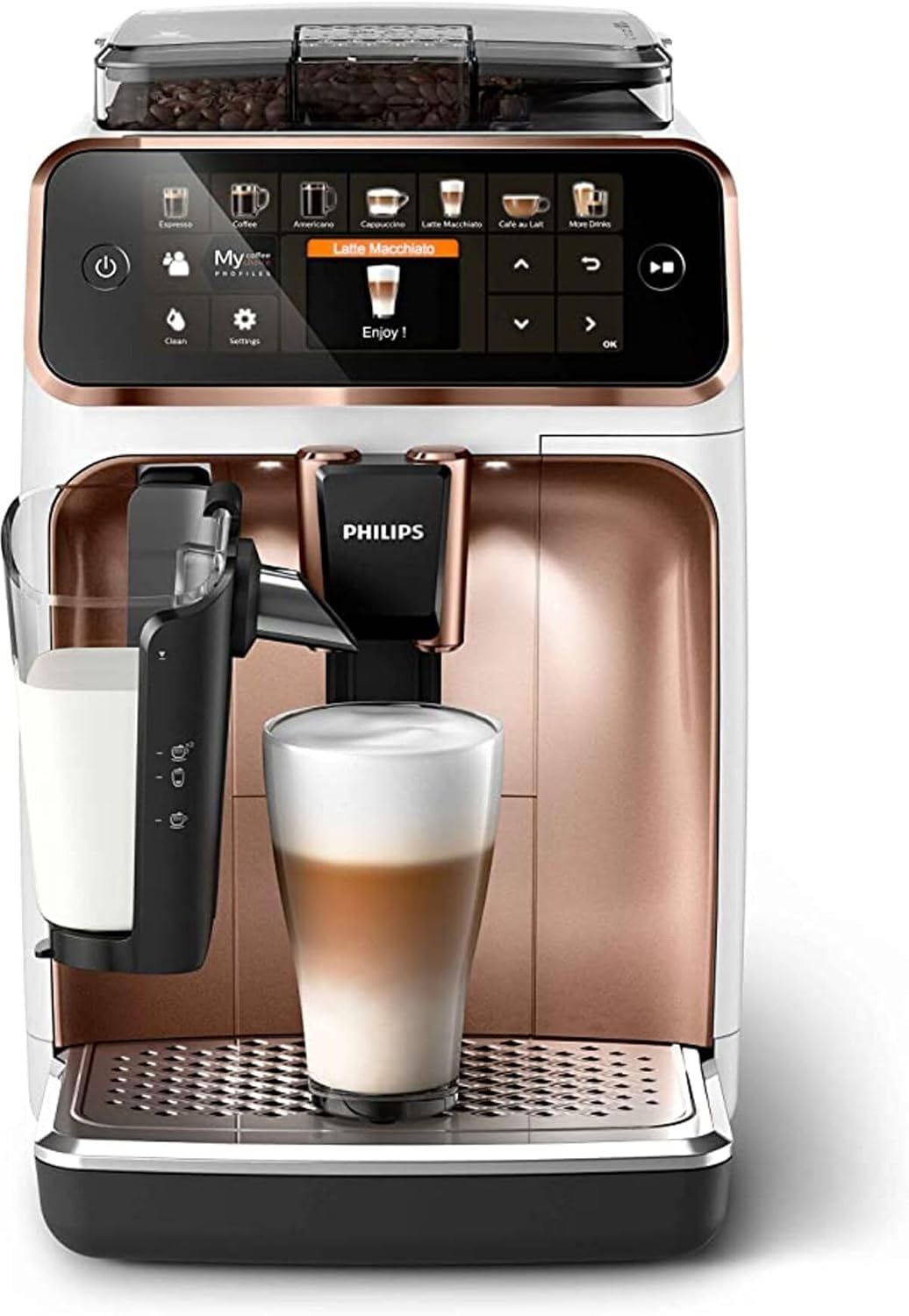 PHILIPS, Macchine per espresso superautomatiche, EP5443/70, Nero/Argento