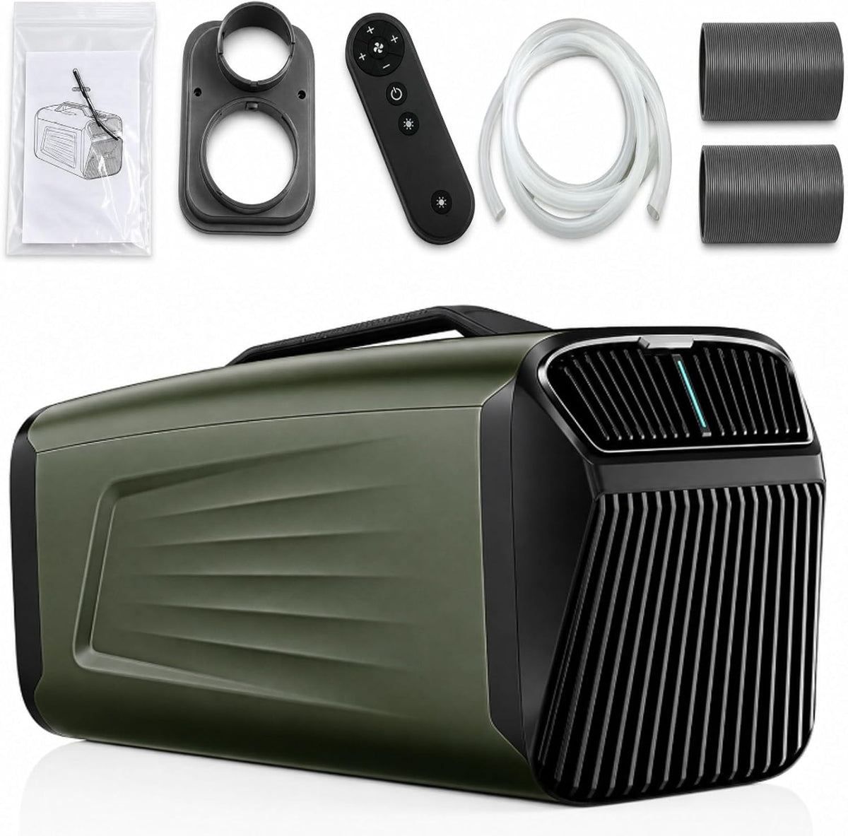 ErShangMao, Condizionatore portatile, 28,9 x 34,9 cm, 5200 BTU, 24 V, Verde, telecomando