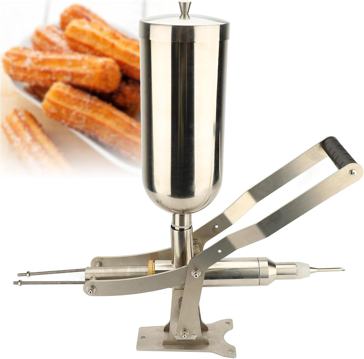 Jiawu, Macchine per ciambelle, 4,5 Litri, 57,5 x 56,5 x 20 cm, 7,9 pollici, Argento, acciaio inox
