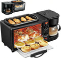 WDWDW, Piastre tostapane, 48,5 x 24,5 x 26 cm, 15 cm, 9 litri, Nero, acciaio inox, timer, 3 in 1