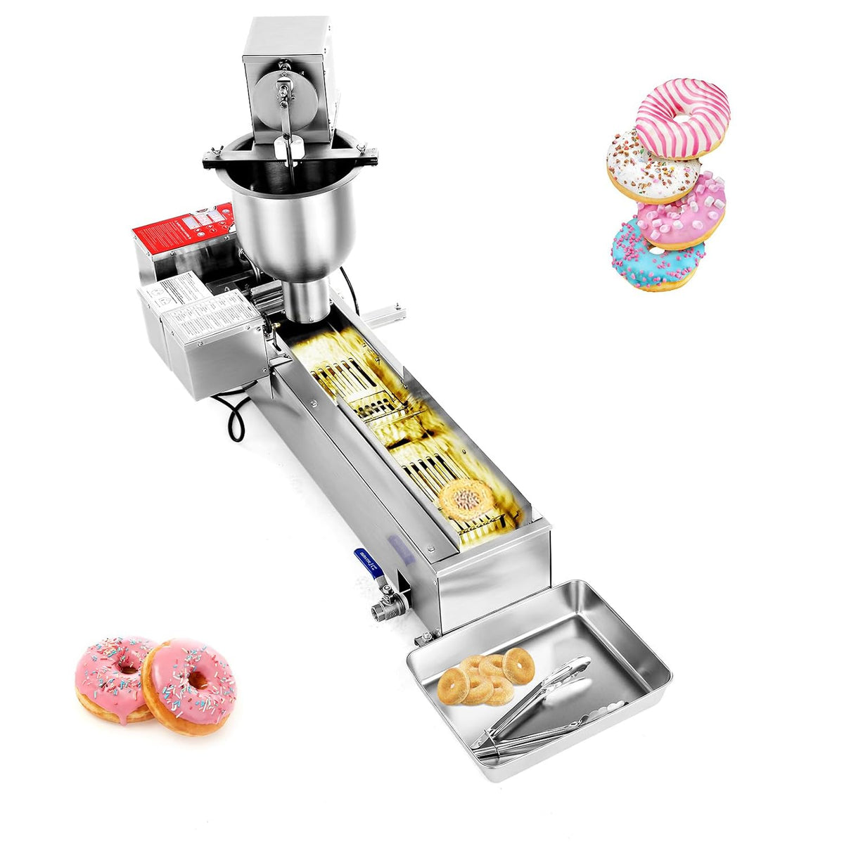 Macchine per ciambelle, VEVOR, Argento, acciaio inox, timer