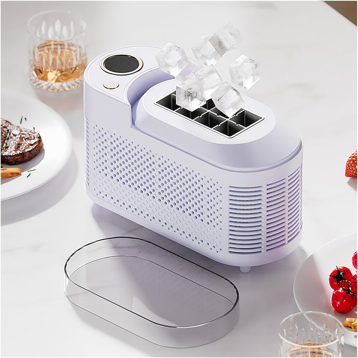 Macchina per cubetti di ghiaccio, Generico, 21,6 x 9,3 x 12,8 cm, 5,04 pollici, 120 W, Viola