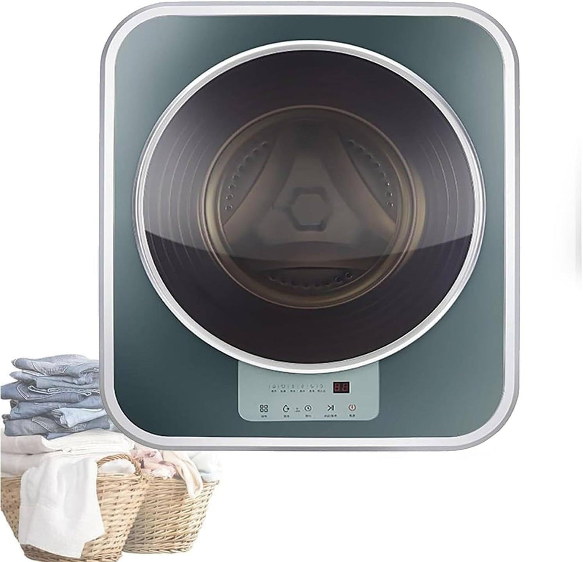 Lavatrice, Memykoy, 3 kg, 605x415x650 mm, 100 W, Bianco, acciaio inox, illuminazione LED, autopulizia, motore inverter