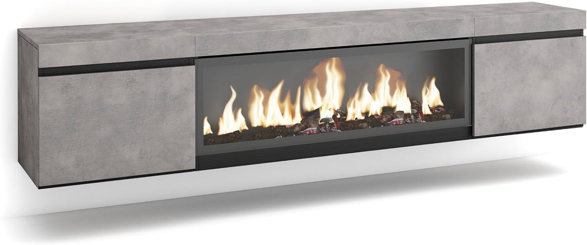 Skraut Home, Mobili, 107 cm, 32 cm, 34 W, Nero, illuminazione LED, telecomando
