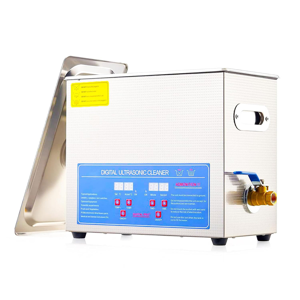 Generico, Prodotti di pulizia da laboratorio, 6.5 Litri, 6 kg, 285 mm, Argento, acciaio inox, timer