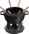 Set fonduta al formaggio, STAUB, 20 cm, 2,3 l, 26,5 x 20,7 x 11,6 cm, Nero
