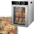AETEREOS, Essiccatori per alimenti, 30x28 cm, 30-90 °C, 800 W, Argento, acciaio inox, timer, spegnimento automatico
