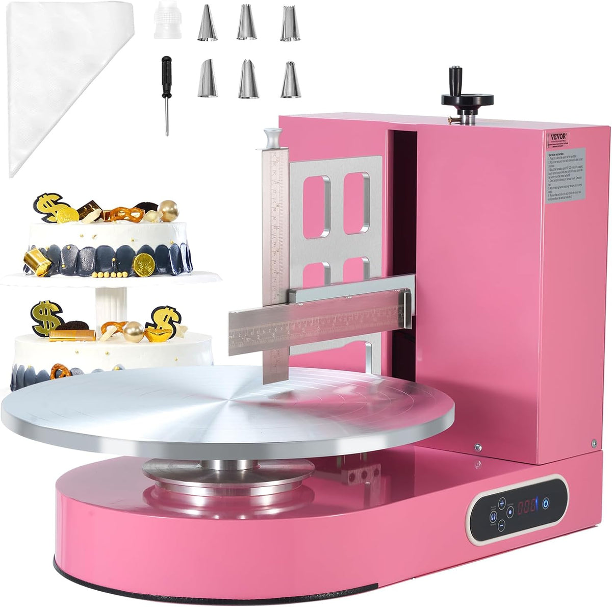 VEVOR, Macchine per dolci, 320 Giri/min, 16 Pollici, 50 cm, Rosa, alluminio