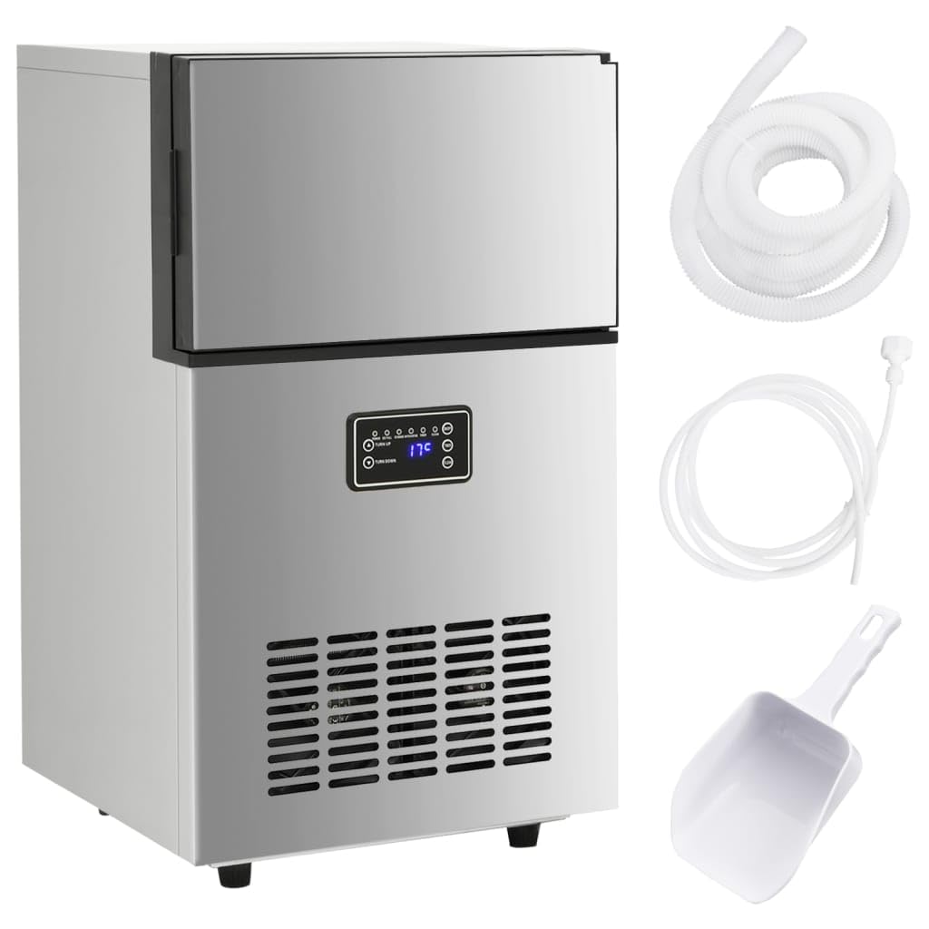 Macchina per cubetti di ghiaccio, vidaXL, 45 kg, Argento