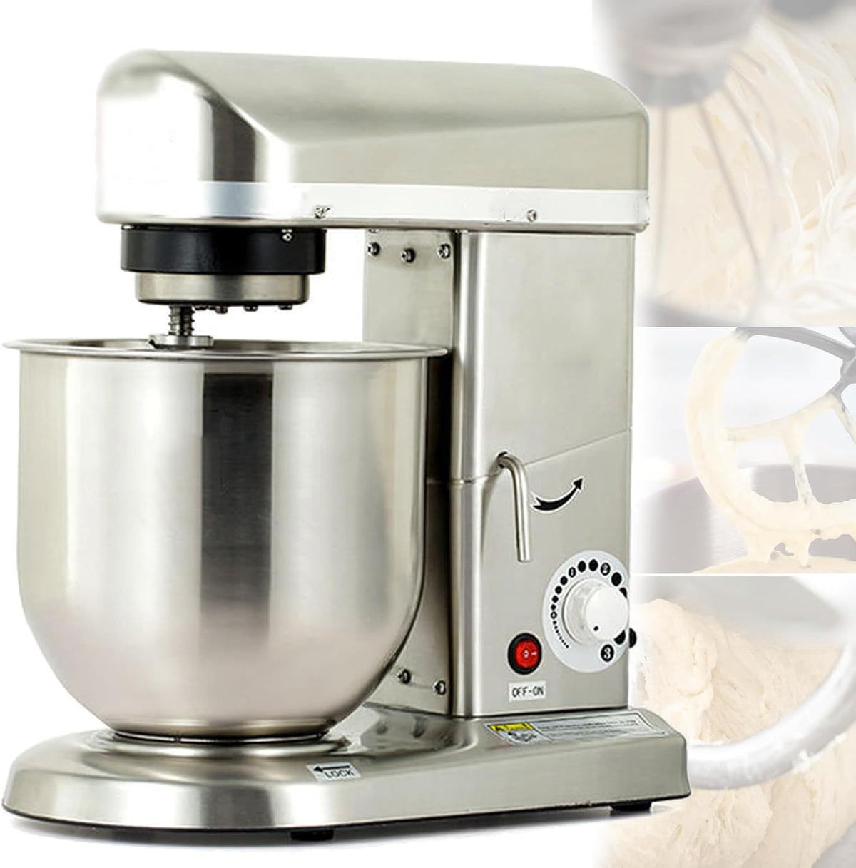 Quixnova, Robot da cucina, 5 L, 350 W, 220 V, Nero, acciaio inox