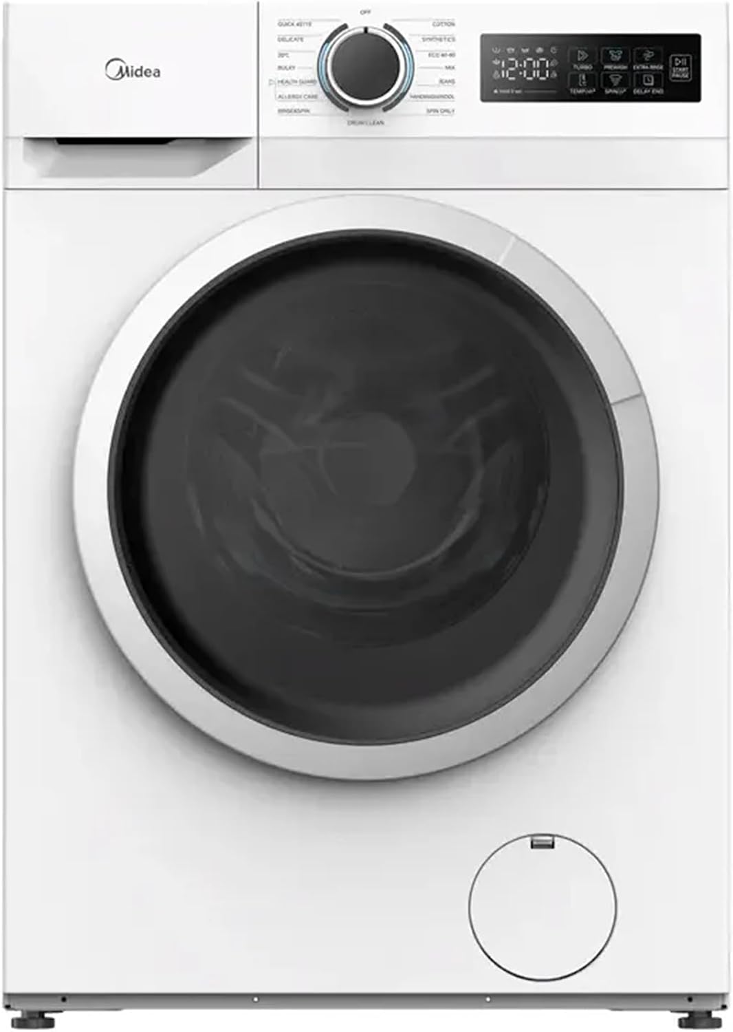 Midea, Lavatrice, MF110W70BA10/W-IT, 7 Kg, 1400 Giri/min, 72 dB, Bianco, illuminazione LED