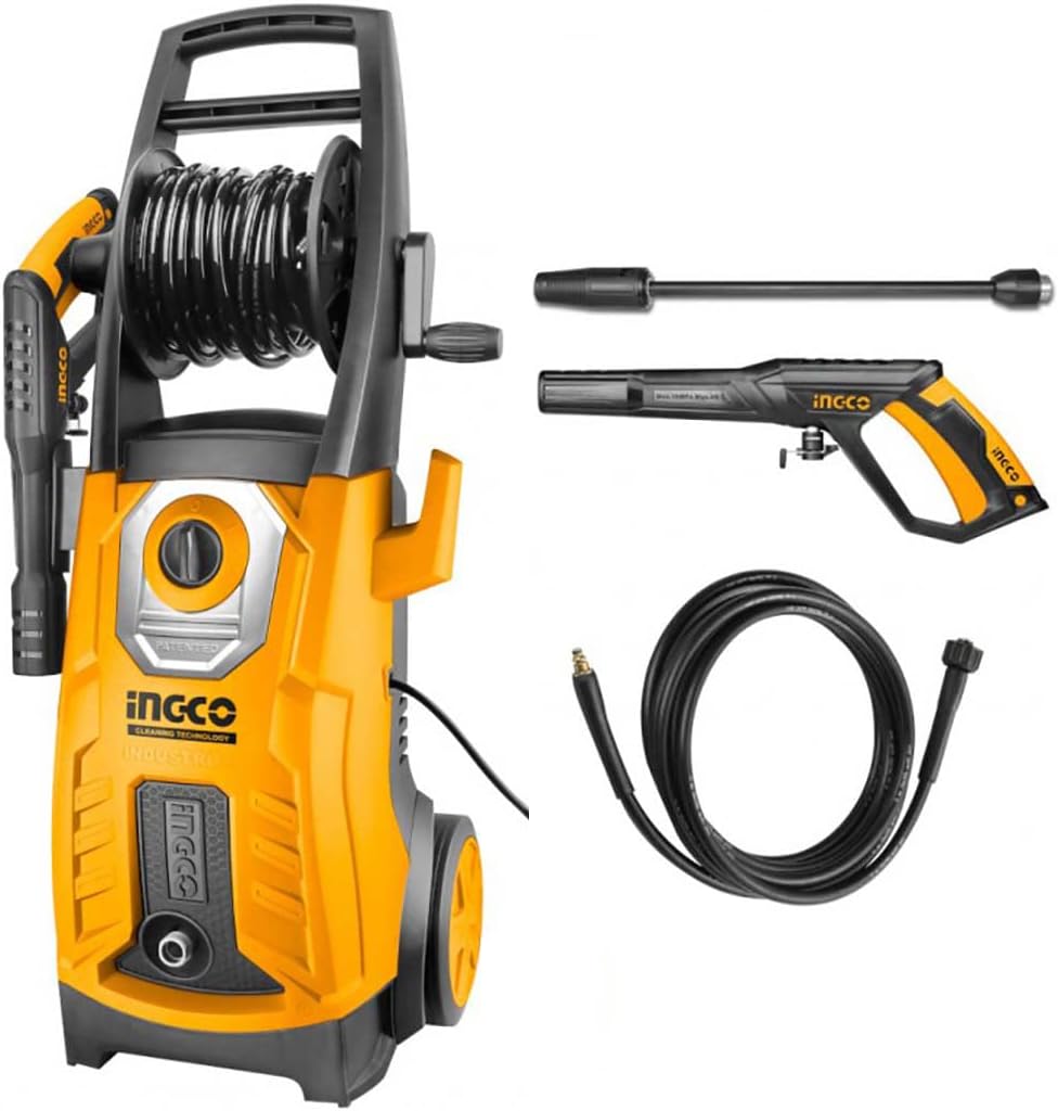 Ingco, Idropulitrice, 160 Bar, 2500 W, 240 V, Nero