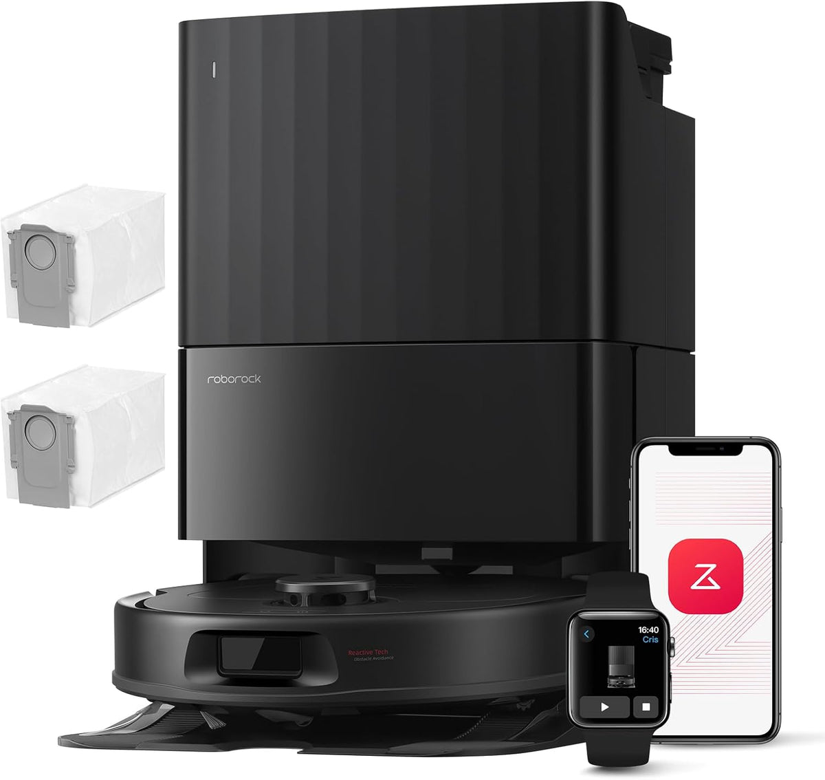 roborock, Robot aspirapolvere, 35A, Nero, autopulizia
