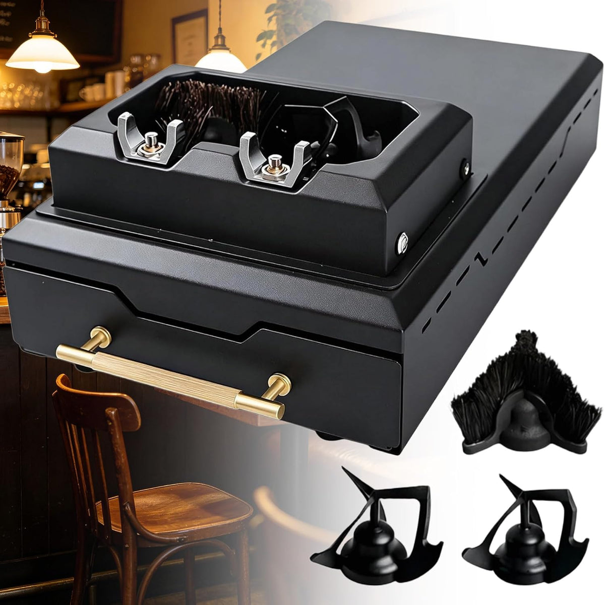 REWECI, Portafiltri, 47,5 x 28 x 18 cm, 150 W, 300 giri/min, Argento, acciaio inox