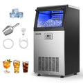 VEVOR, Macchina per cubetti di ghiaccio, 45 kg, Argento, acciaio inox, autopulizia