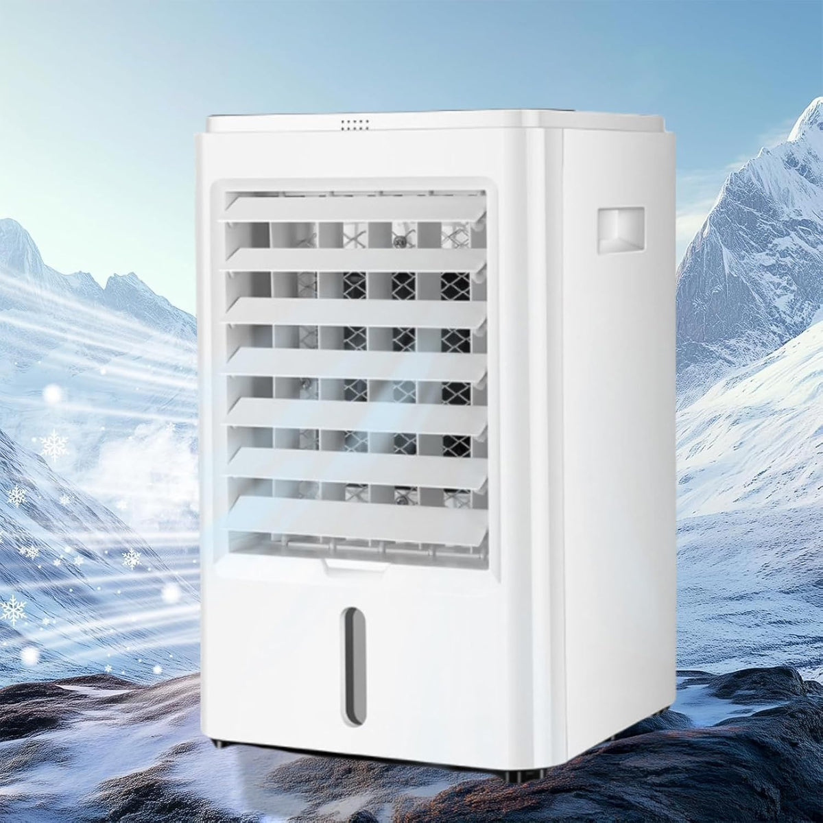 Cplsntaeam, Condizionatore, 1/2/4H, 37,5 x 24 x 24 cm, 4 litri, 12 V, Bianco, telecomando, timer