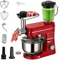 LURECAQING, Impastatrice planetaria, 10 L, 1400 W, 17x42x53 cm, Rosso, acciaio inox, struttura modulare, protezione dal surriscaldamento, 5 in 1