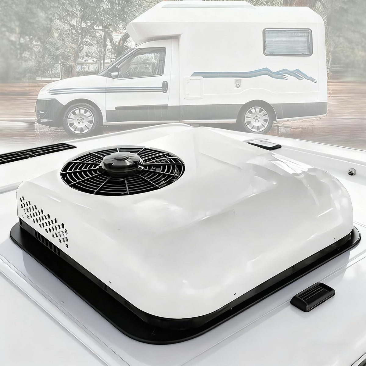 Condizionatore, KONGQXIAA, 12 V, 2200 W, 640x640x150 mm, Bianco