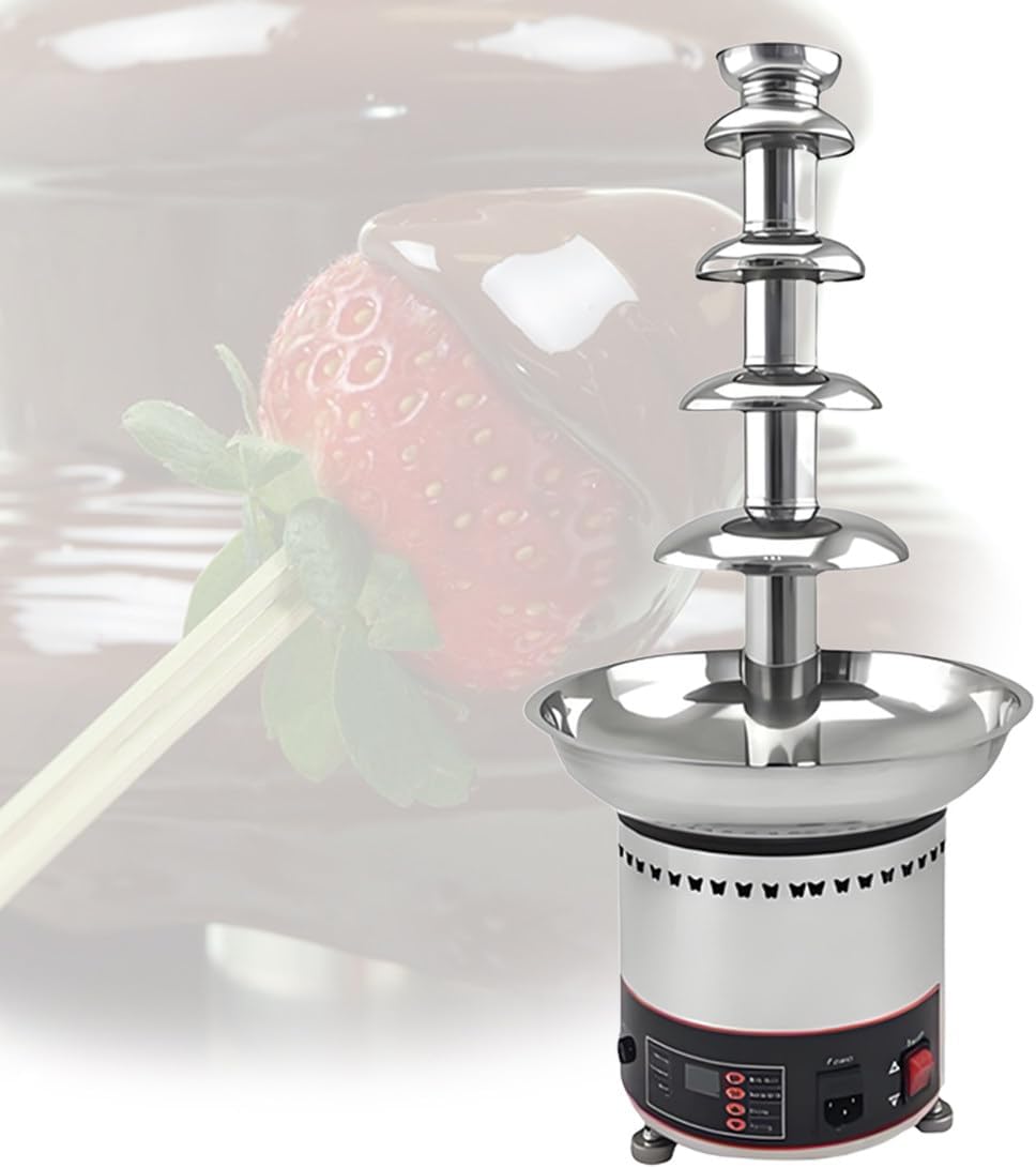 QianCruxtacy, Fontane di cioccolata, 28×58 cm, 3 kg, 300 W, Argento, acciaio inox