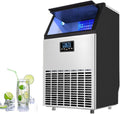 Oiyekntd, Macchina per cubetti di ghiaccio, 68/80 kg, 200 W, 798 mm, Argento, acciaio inox