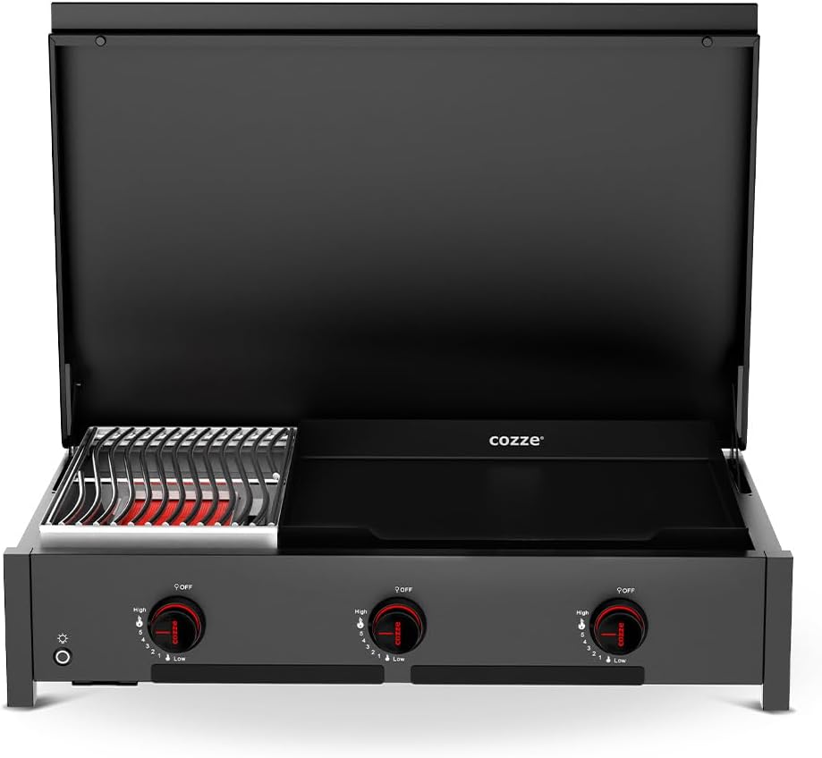 cozze, Piastre, 53 cm, 26 cm, Nero, acciaio inox, illuminazione LED, funzione grill