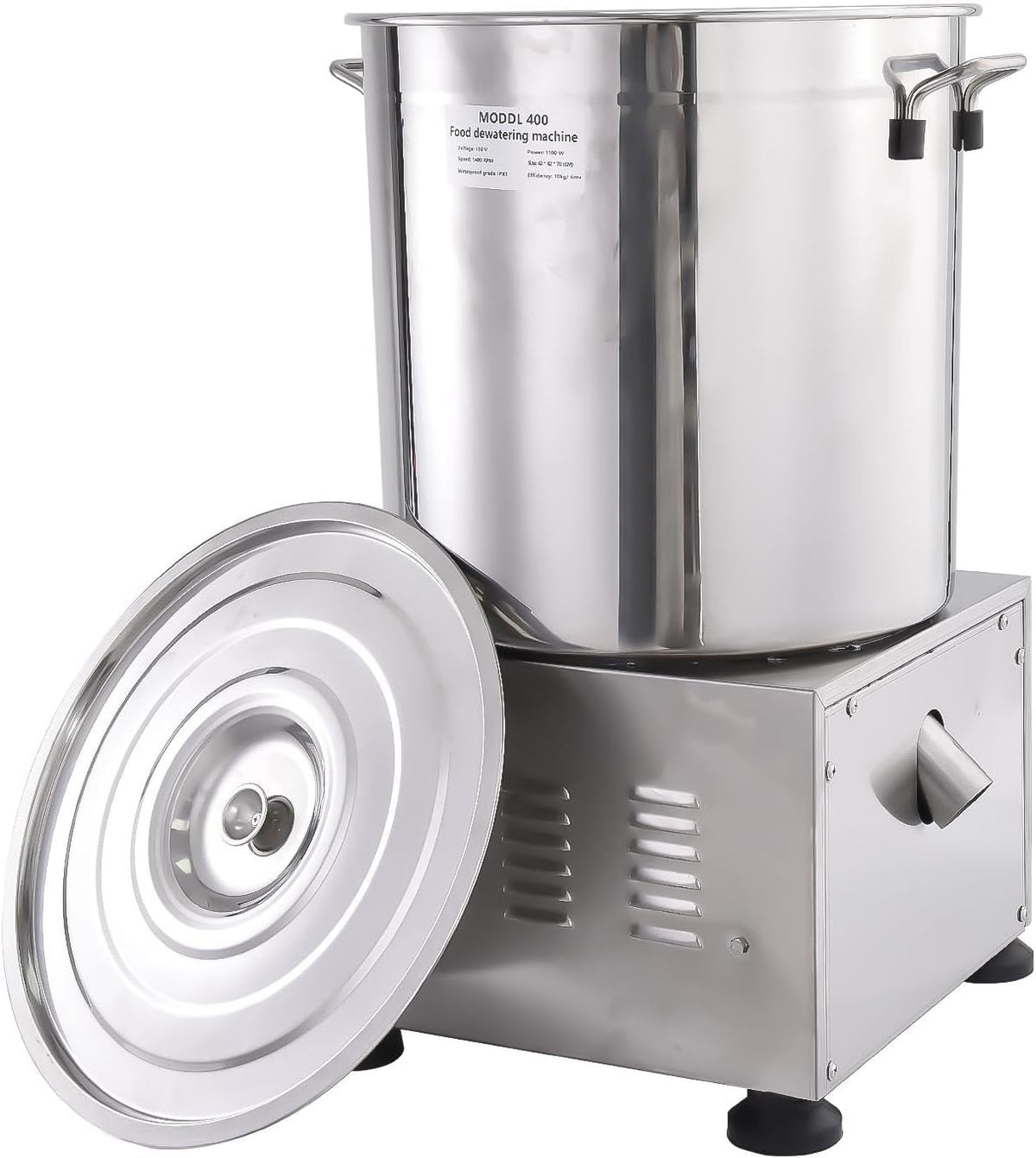 Generico, Centrifughe per insalata, 35x38x59 cm, 4 kg, 110 V, Nero, acciaio inox, motore inverter