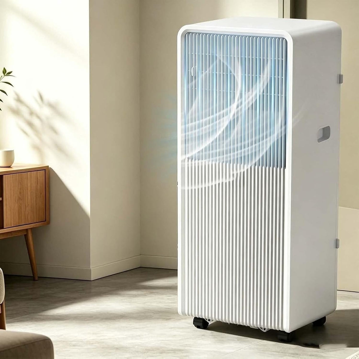 DAEFAG, Condizionatore portatile, 5000 BTU, 10 m, Bianco, telecomando, timer, motore inverter, funzionamento senza fili