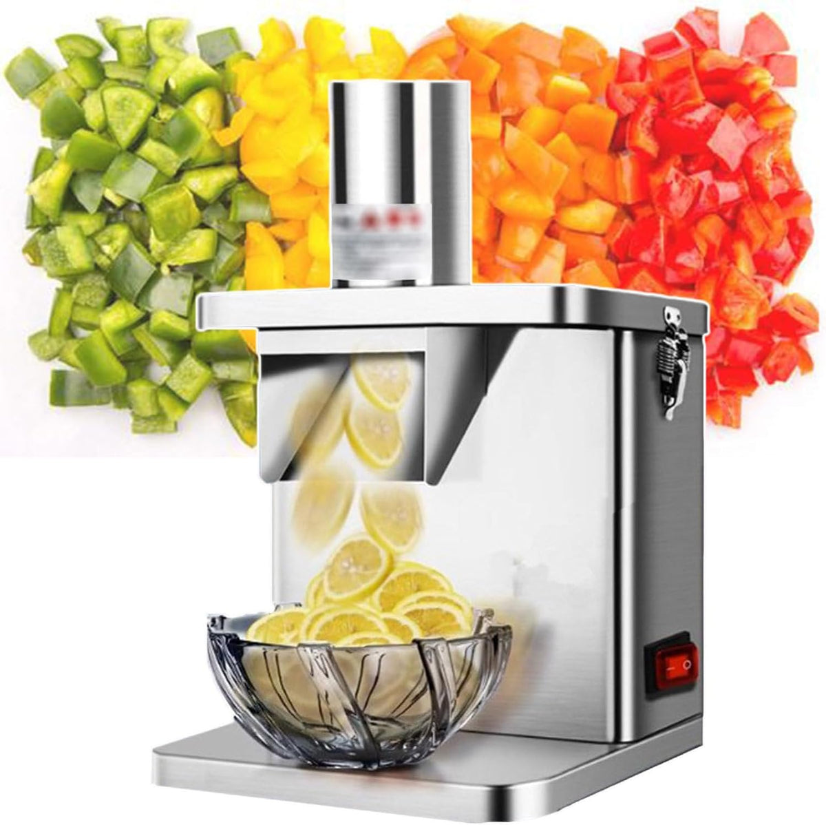 XSDAJSD, Affettatrice, 250 W, 220 V, 6 cm, Grigio, acciaio inox
