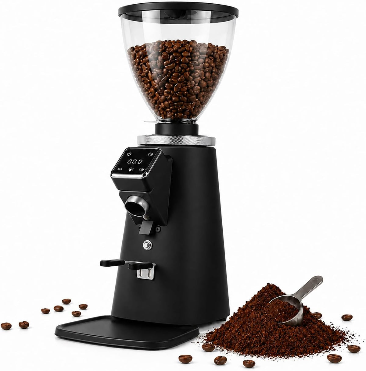 Macinacaffè elettrici con centrifuga, 350 W, 64 mm, 17,5 × 26,8 × 45 cm, Nero, acciaio inox
