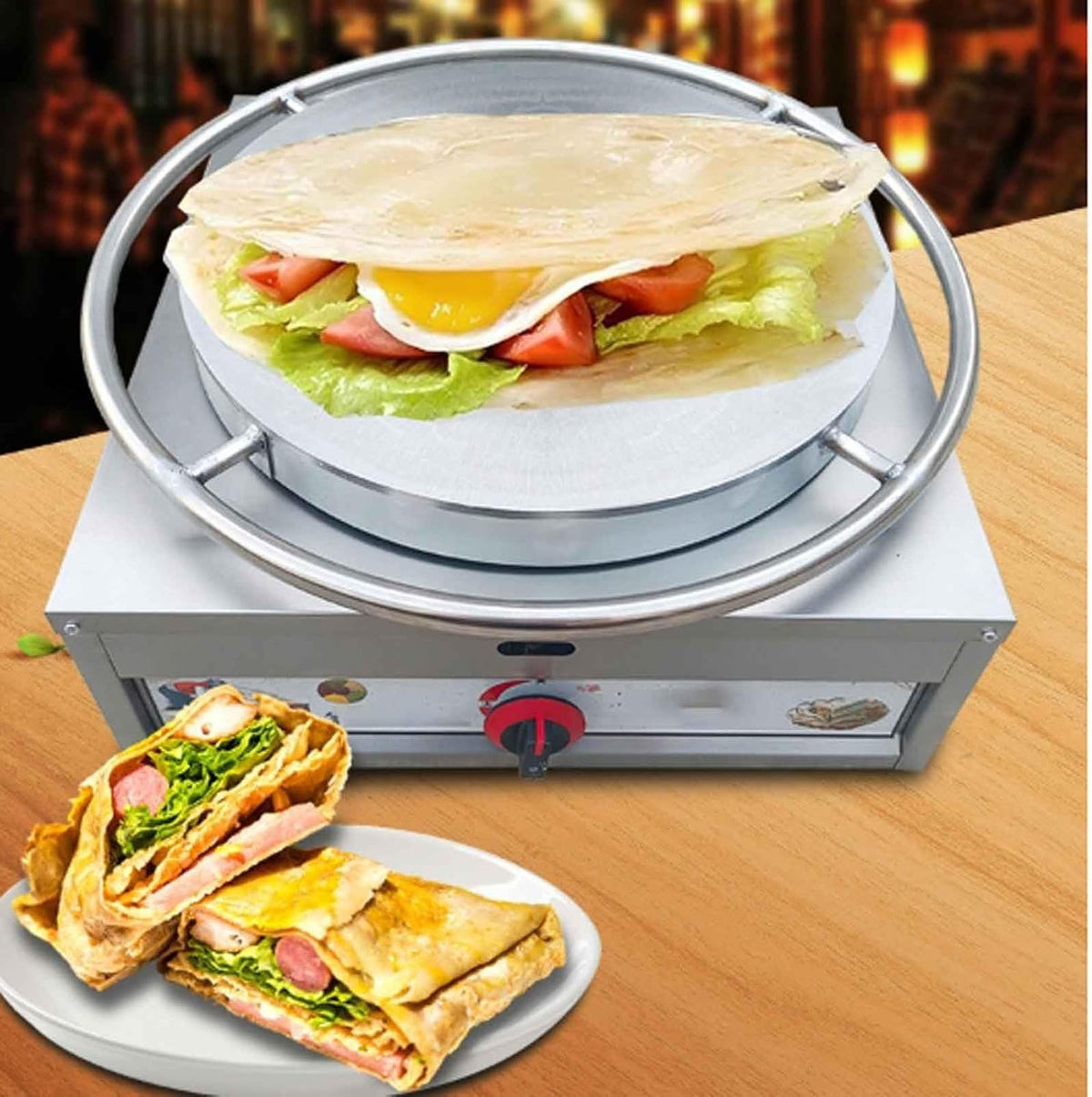 asdchZen, Crepiere elettriche, 45 cm, 21 cm, 19 kg, Nero, acciaio inox