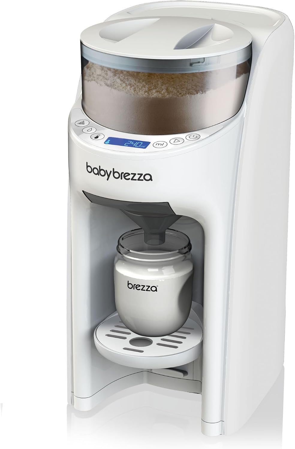 Baby Brezza, Dispenser e mixer per il latte in polvere, 30 ml, 240 V, Bianco, vano contenitore