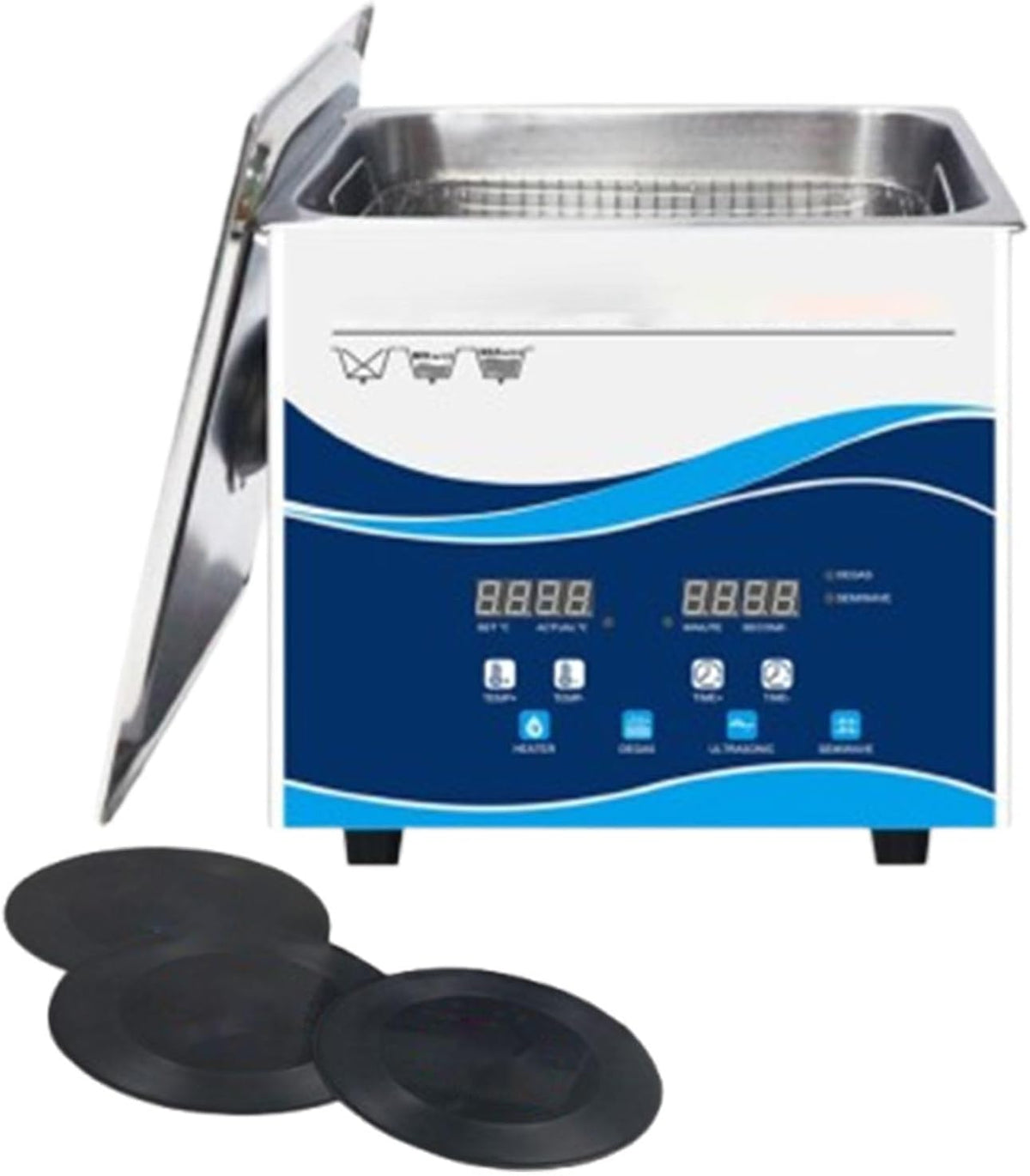 XCSCUK, Prodotti di pulizia da laboratorio, 180 W, 80 °C, 28 cm, Nero, timer