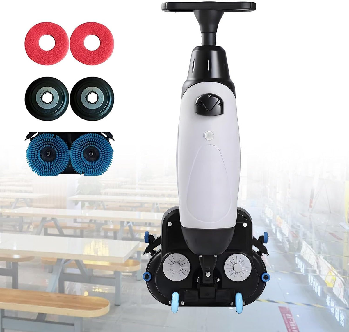 GLBMXDD, Lavasciuga, 12000 m, 43 cm, 430 mm, Bianco, funzionamento senza fili, 3 in 1