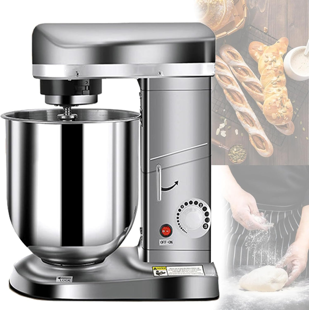 Quixnova, Robot da cucina, 5 l, Argento, acciaio inox, 3 in 1