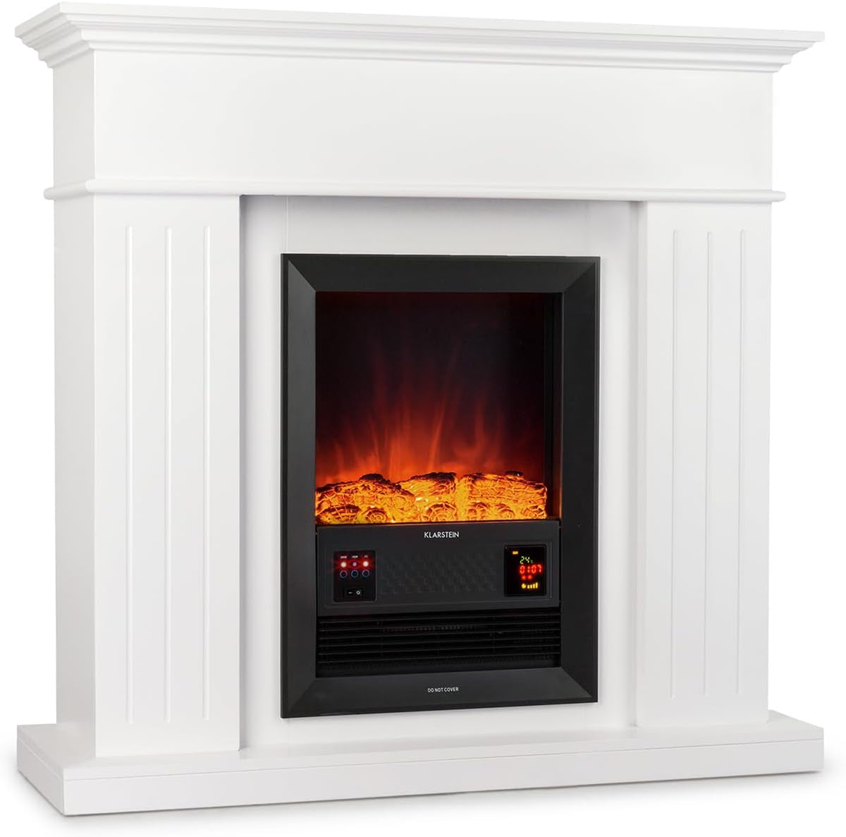 KLARSTEIN, Camino elettrico, 35 cm, 2000 W, 80 x 60 x 40 cm, Bianco, telecomando, timer
