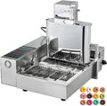 HTTGDGDH, Macchine per ciambelle, 9,5 Litri, 2000 W, 220 °C, Argento, acciaio inox, illuminazione LED