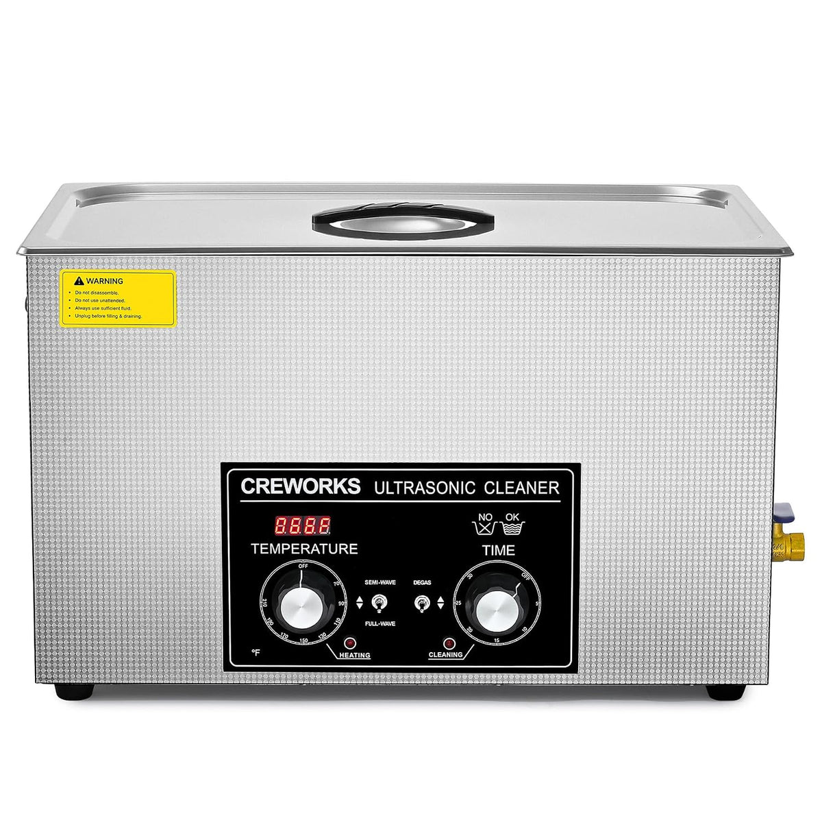 CREWORKS, Prodotti di pulizia da laboratorio, 30 L, 600 W, Argento, acciaio inox, timer