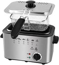 Friggitrice ad aria, MJMLUCK, 26 x 20 x 18 cm, 220 V, 1200 W, Nero, acciaio inox, vano contenitore, timer, Airfryer, spegnimento automatico
