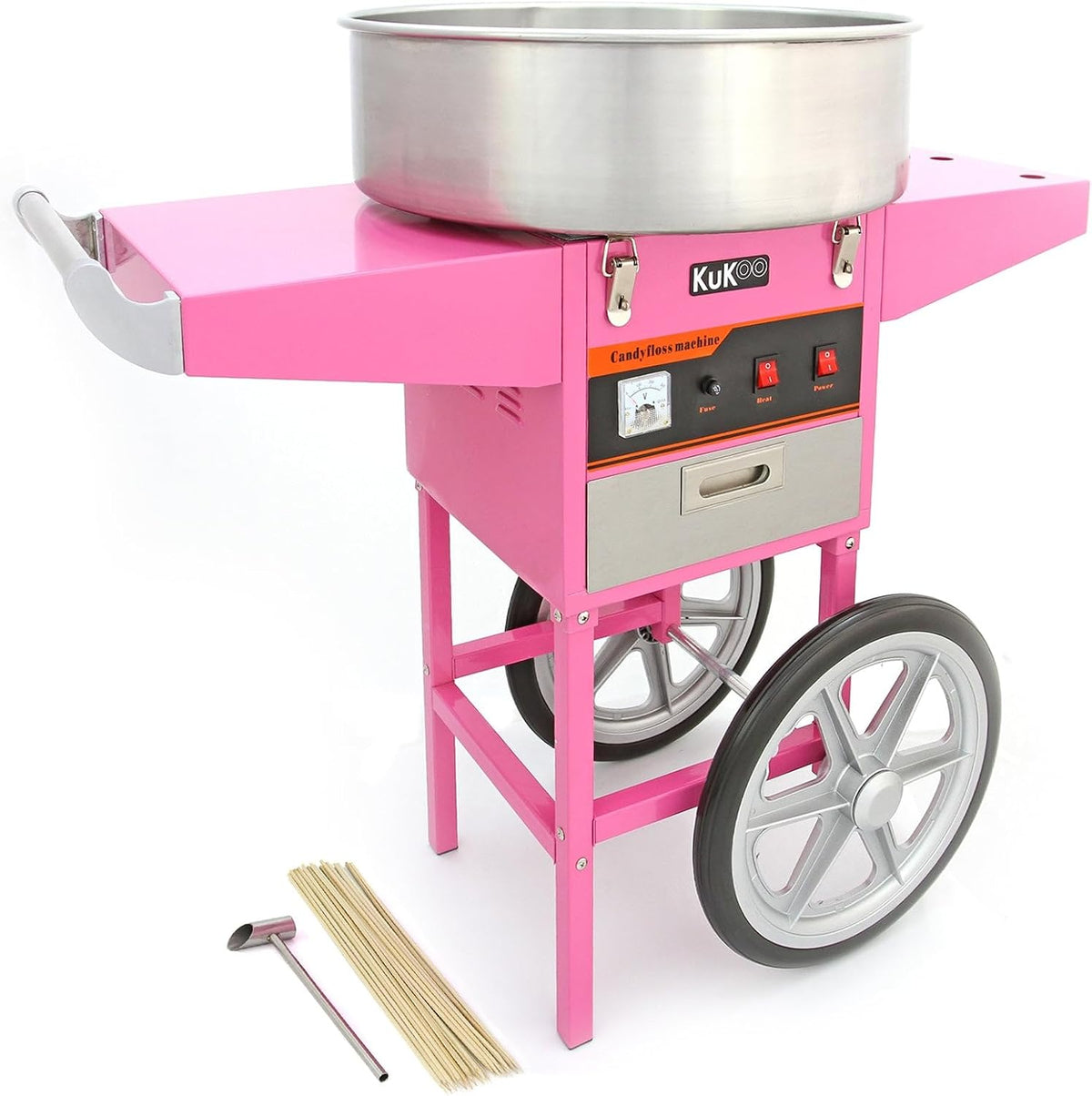 KuKoo, Macchine per zucchero filato, 50 cm, Marrone, acciaio inox
