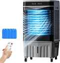 WANGJIANPENGPL, Raffrescatore evaporativo, 60 L, 48 x 35 x 100 cm, 150 W, Bianco, telecomando, timer