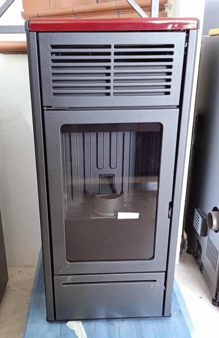 EDILKAMIN, Impianti di riscaldamento a pellet, NARA2, 9 kW, 235 m, 24 kg, Nero, vano contenitore, Wi-Fi, telecomando, timer
